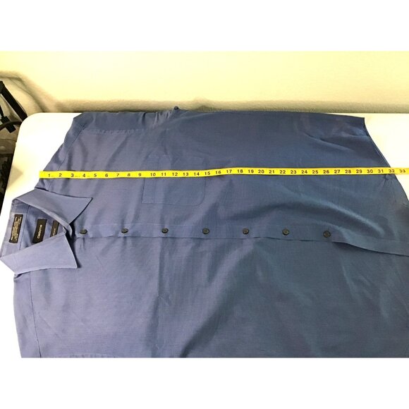 CLAIBORNE- T-WEAVE MENS BLUE BUTTON -DOWN LONG SLEEVE SHIRT SIZE X-LARGE - Picture 6 of 6